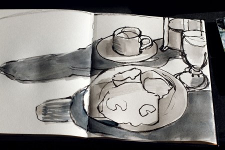 The shadows need  a second coat so I add more Payne's grey  so you can see its cool blue nature. It's the Miles Davis of colors and my favorite.  I eat it by the tube.