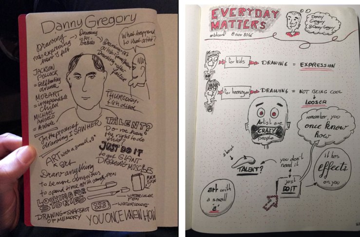 Conference attendees shared their sketchnotes on Twitter.